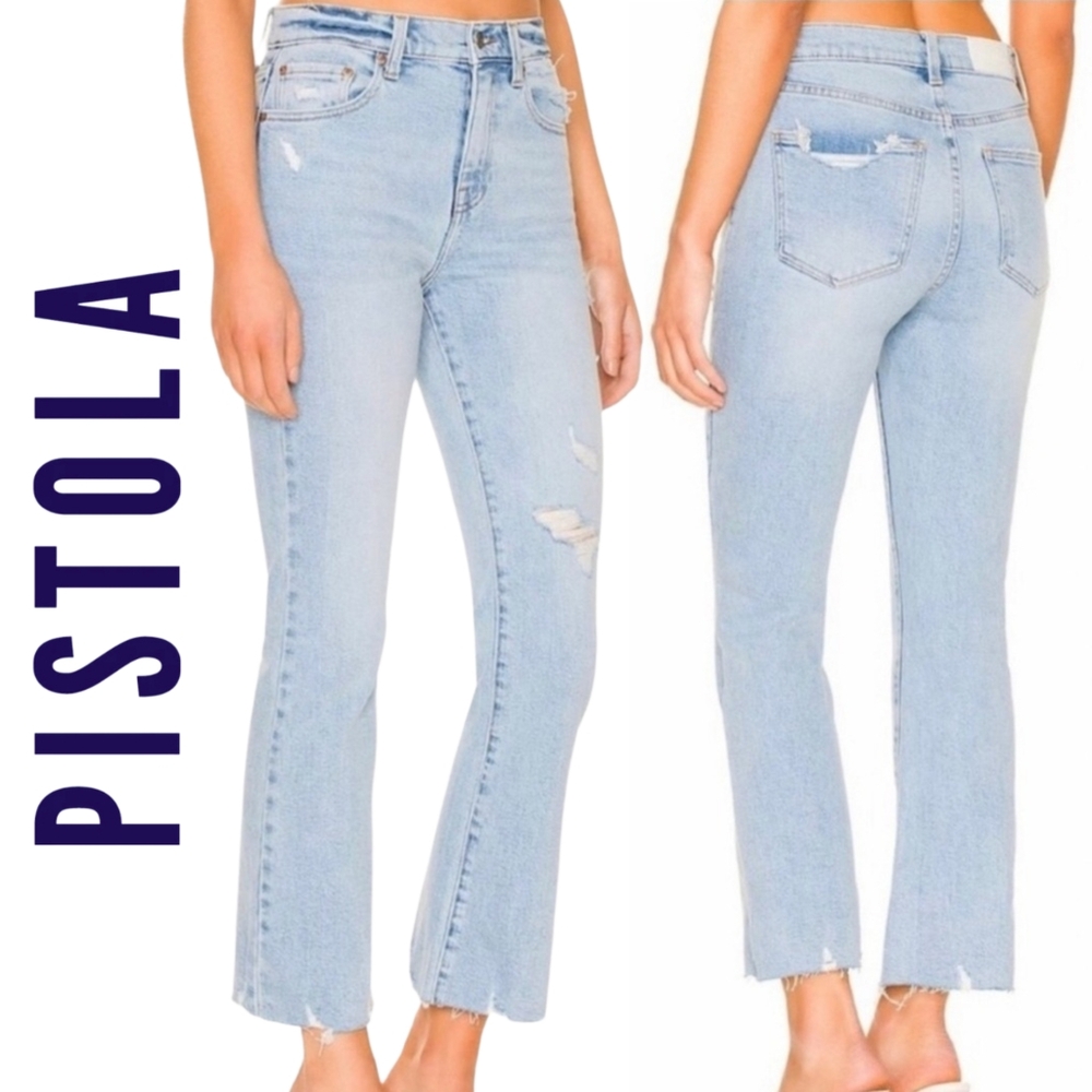 Pistola Sky Blue Cropped Jeans